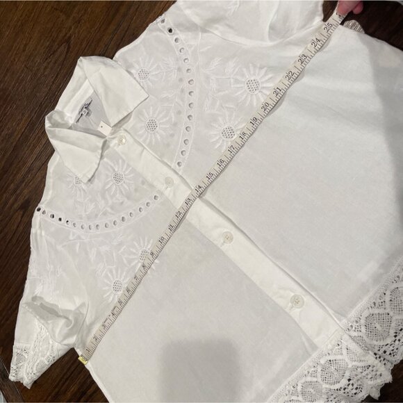 NWT Madewell Sz XL White Embroidered Lace Button-Up Shirt NV206 - Picture 8 of 12